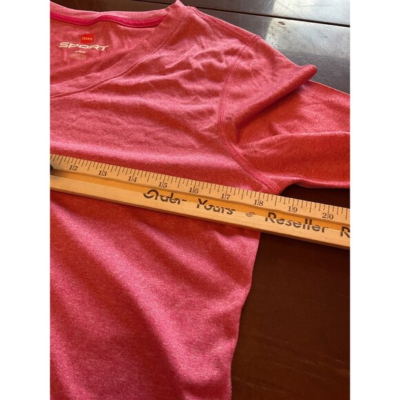 2 Hanes Sport Long Sleeve Pink Womens Shirts Size Medium - Picture 6 of 15